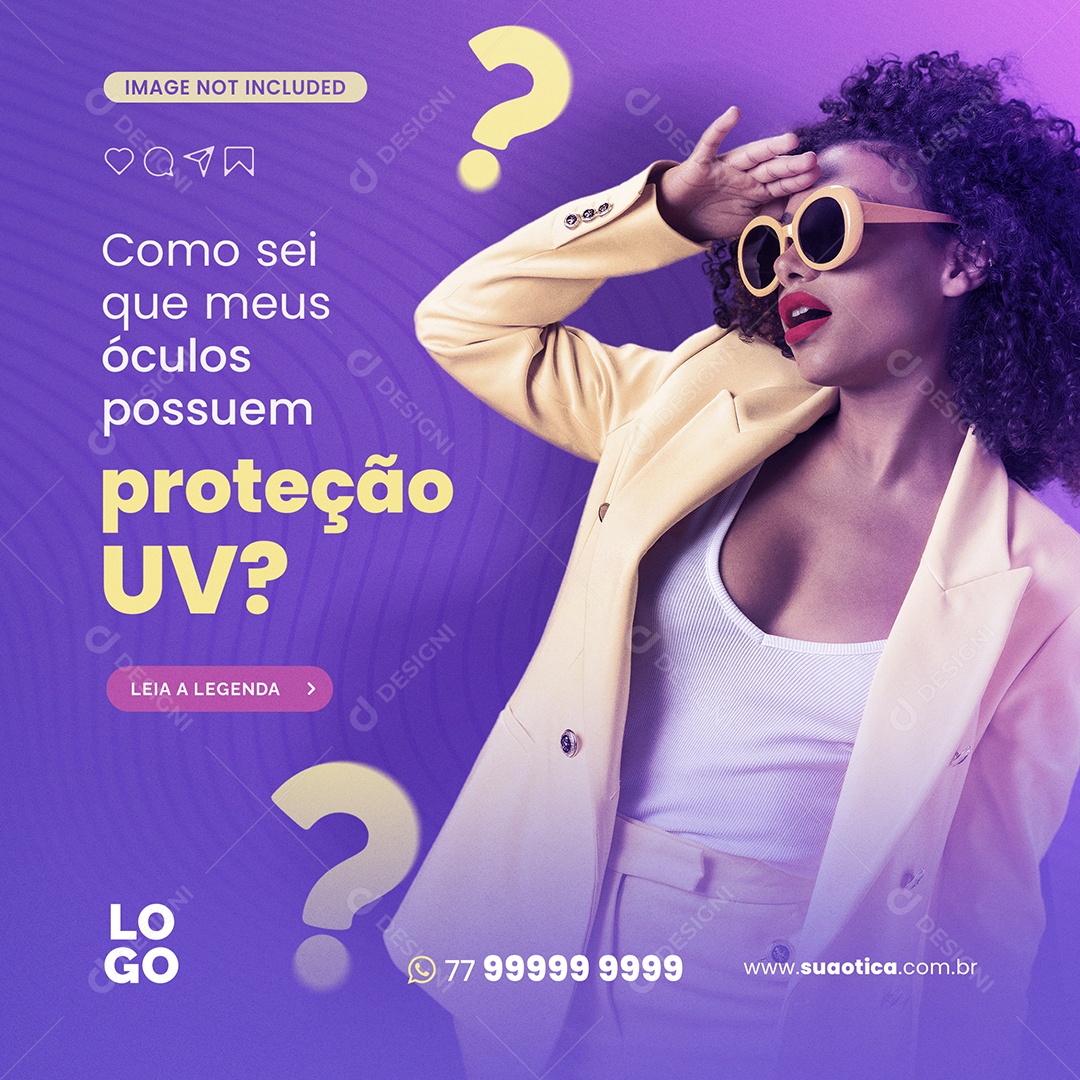Como Sei Que Meus Óculos Possuem Proteção UV Social Media PSD Editável