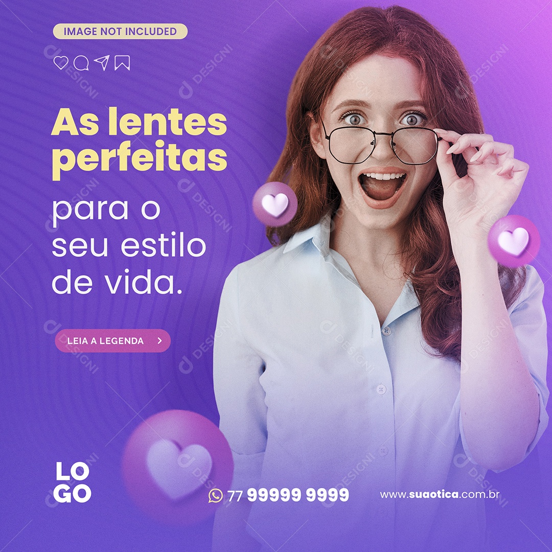 As Lentes Perfeitas Para Seu Estilo de Vida Social Media PSD Editável