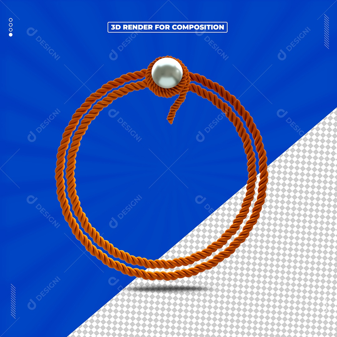 Corda Circular Elemento 3D Para Composição PSD