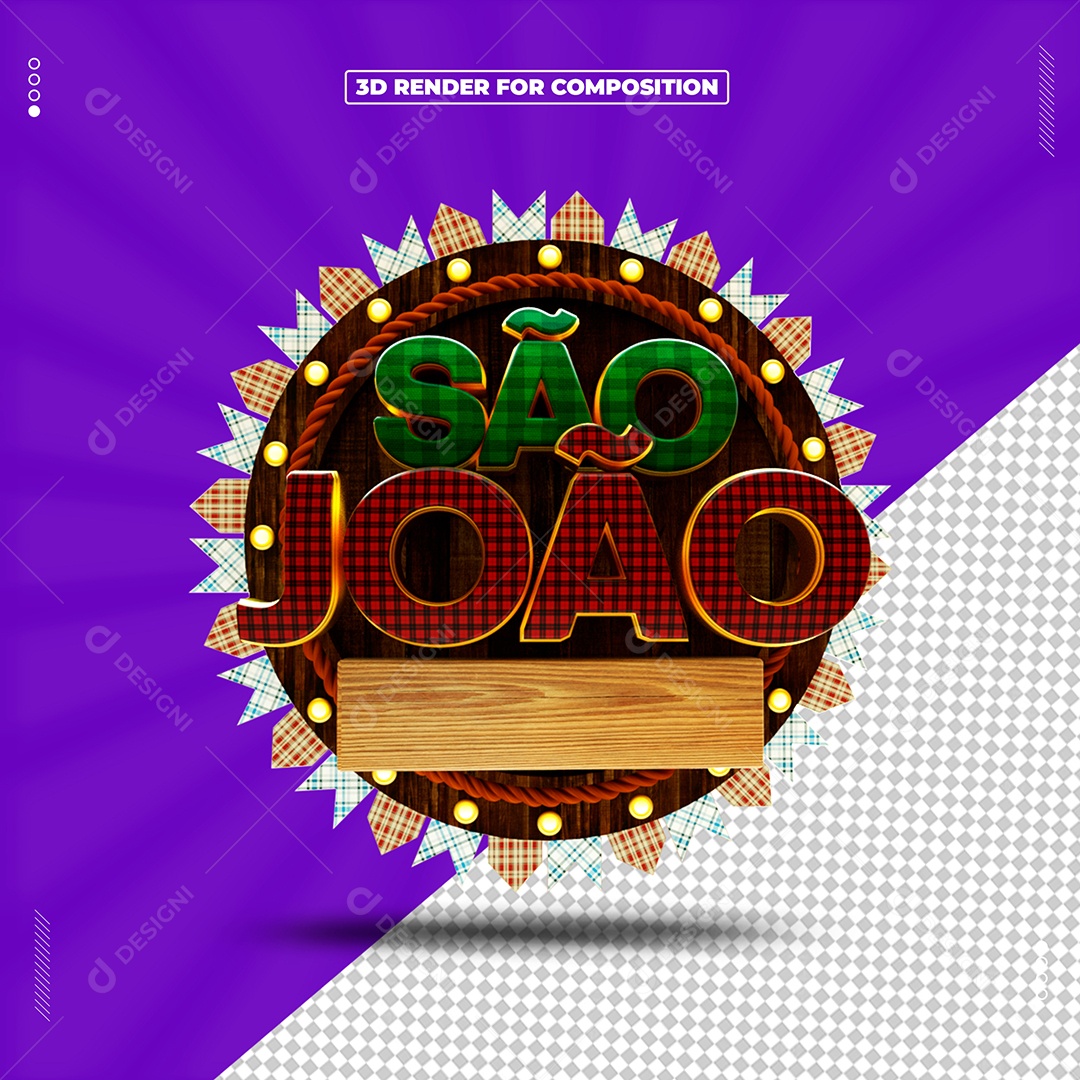 São João Selo 3D Para Composição PSD