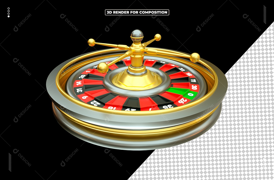 Elemento 3D Roda De Roleta Para Composição PSD