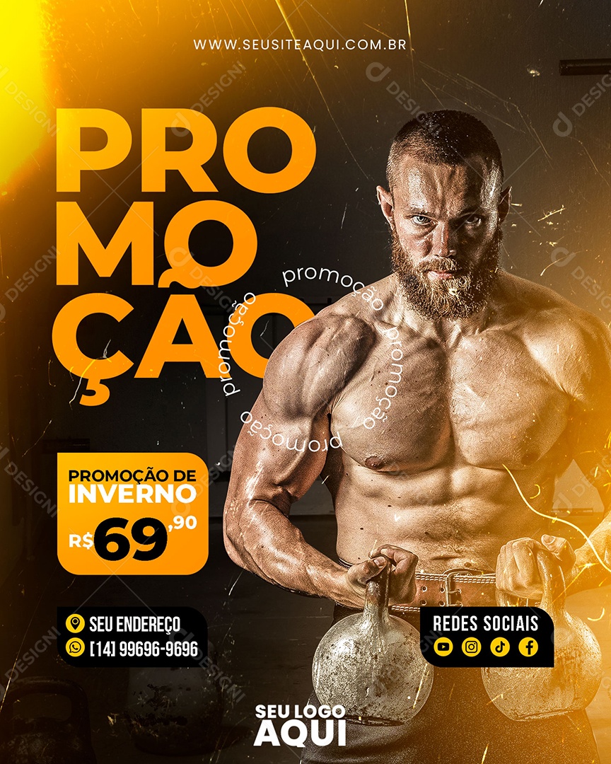 Academia Promoção de Inverno Social Media PSD Editável
