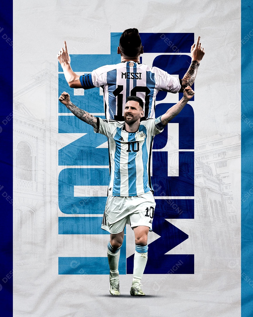 Jogador Lionel Messi Argentina Social Media PSD Editável