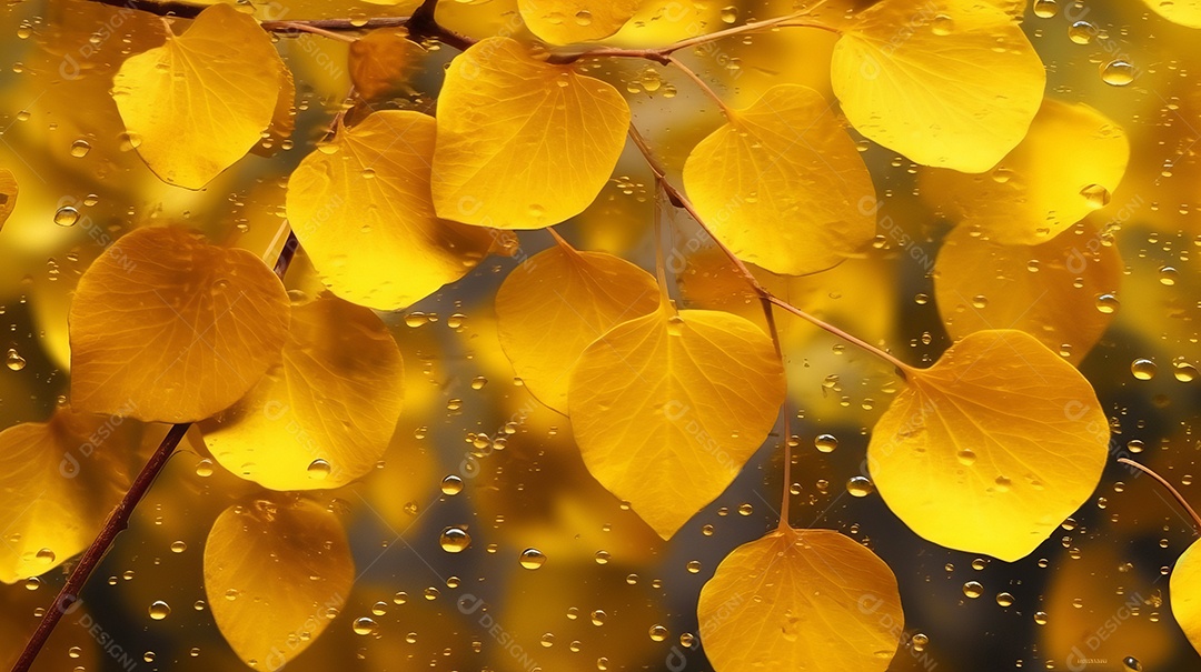 Folhas verde sobre floresta.