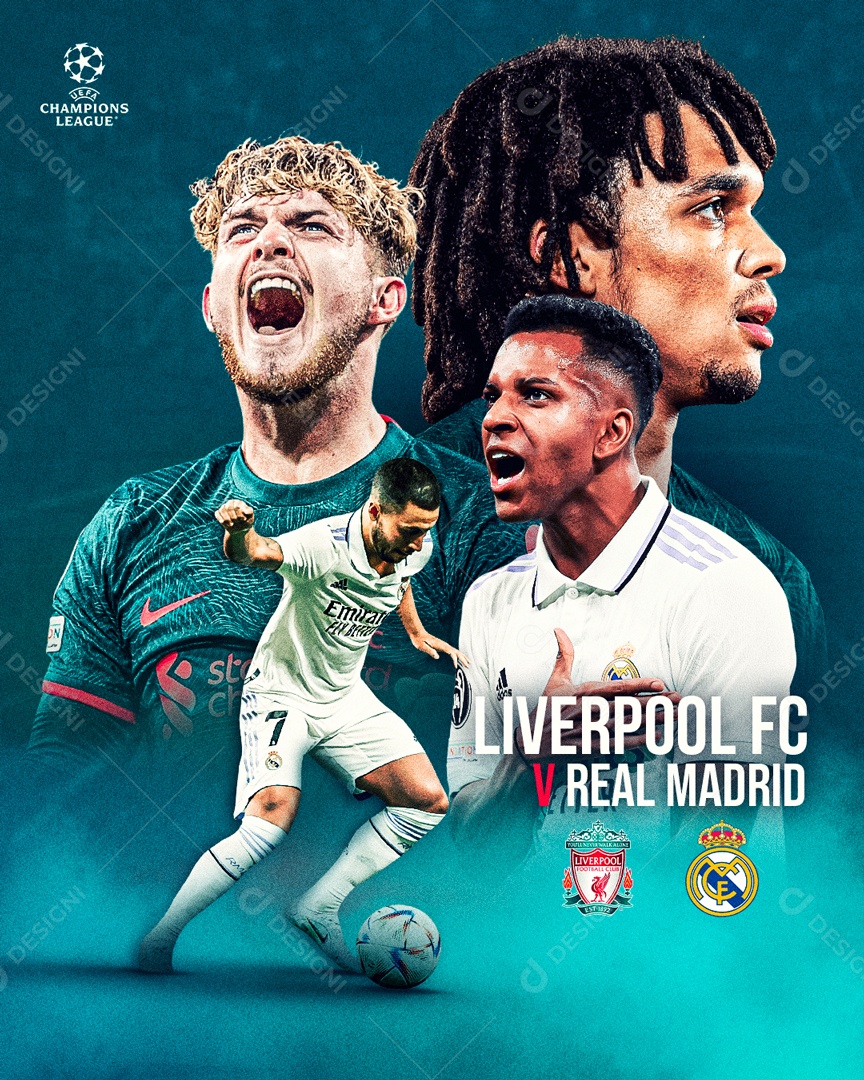 Social Media Futebol Liverpool Vs Real Madrid Champions League PSD Editável