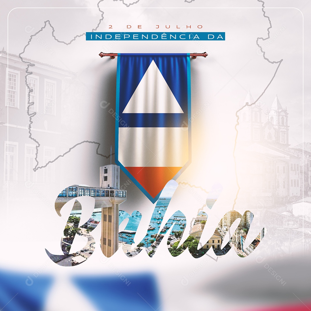 Posts Independência da Bahia Elevador Lacerda Social Media PSD Editável