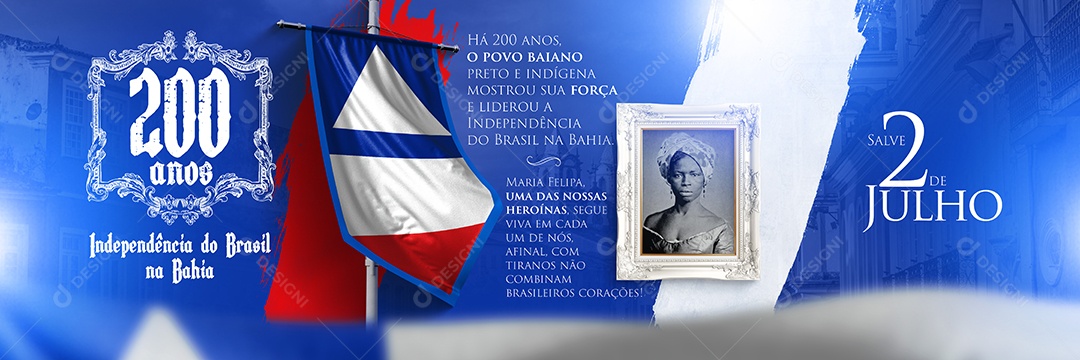 Carrossel 200 Anos de Independência do Brasil na Bahia Social Media PSD Editável