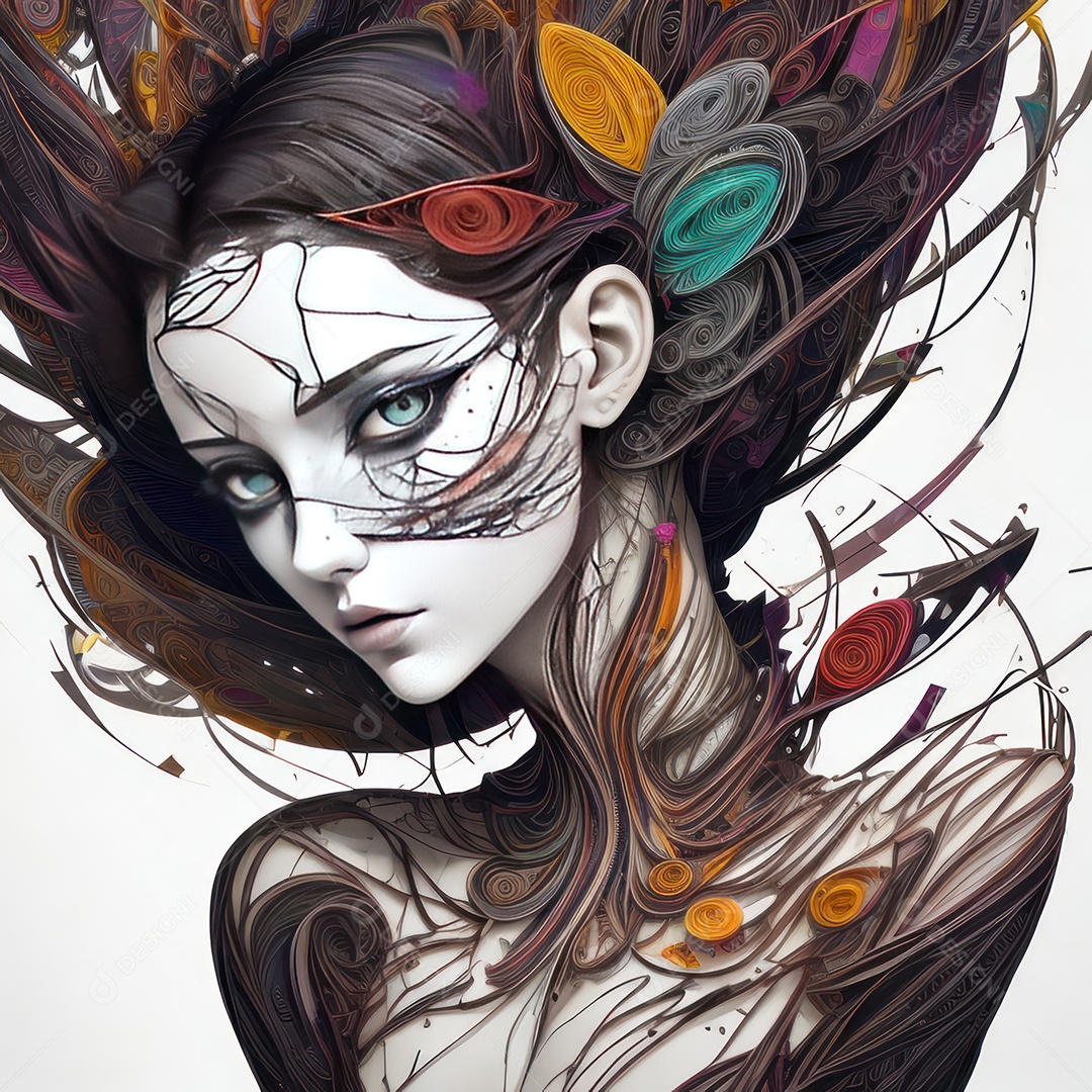 Imagem de garota abstrata.