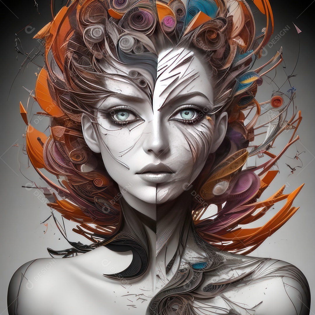 Imagem de garota abstrata.