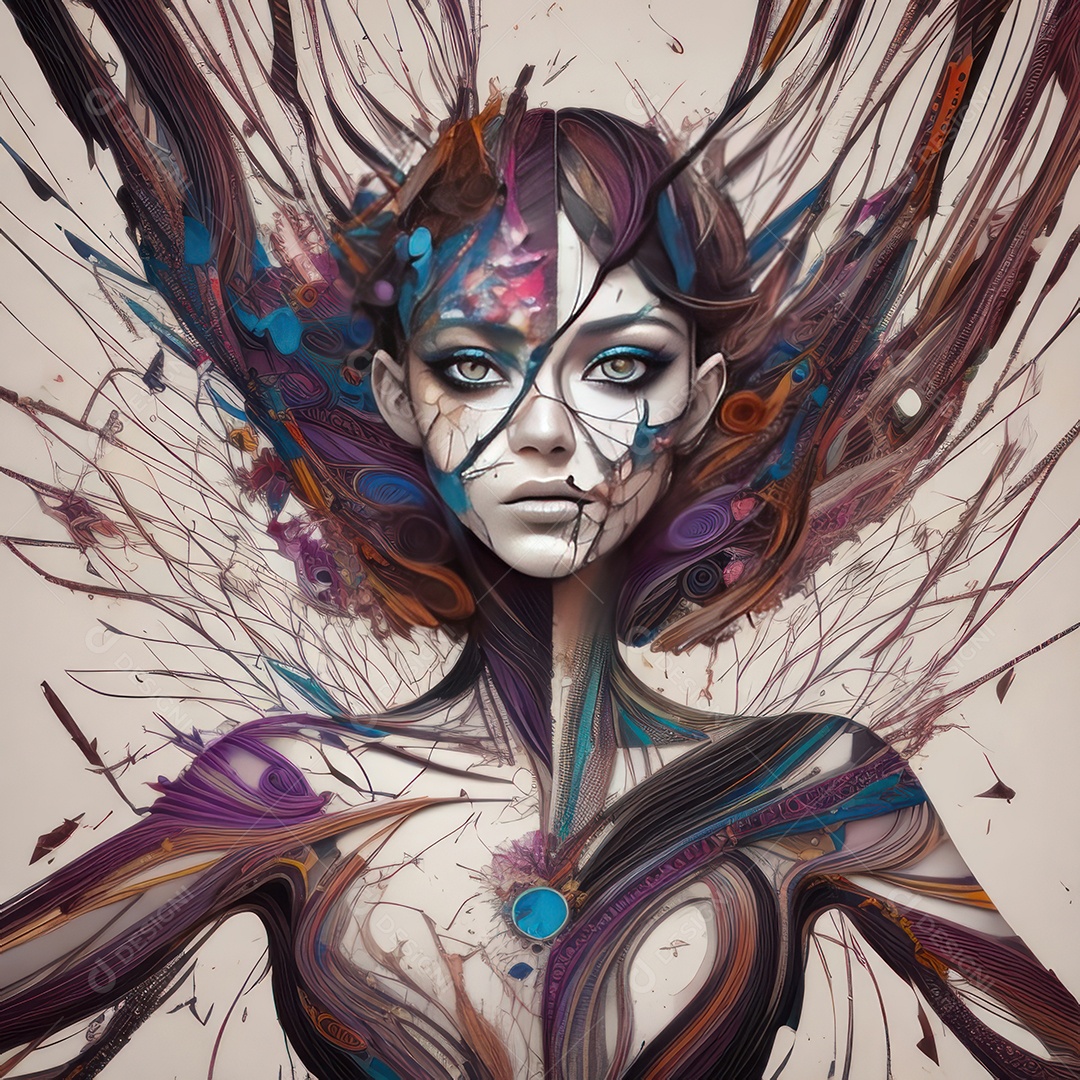 Imagem de garota abstrata.