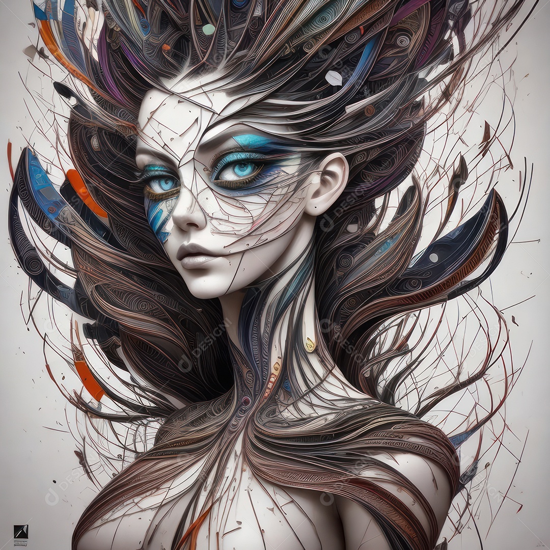 Imagem de garota abstrata.