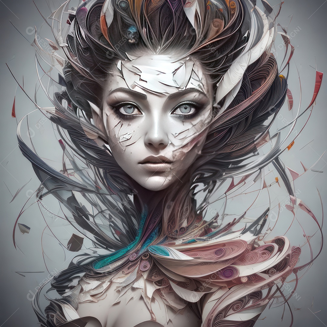 Imagem de garota abstrata.