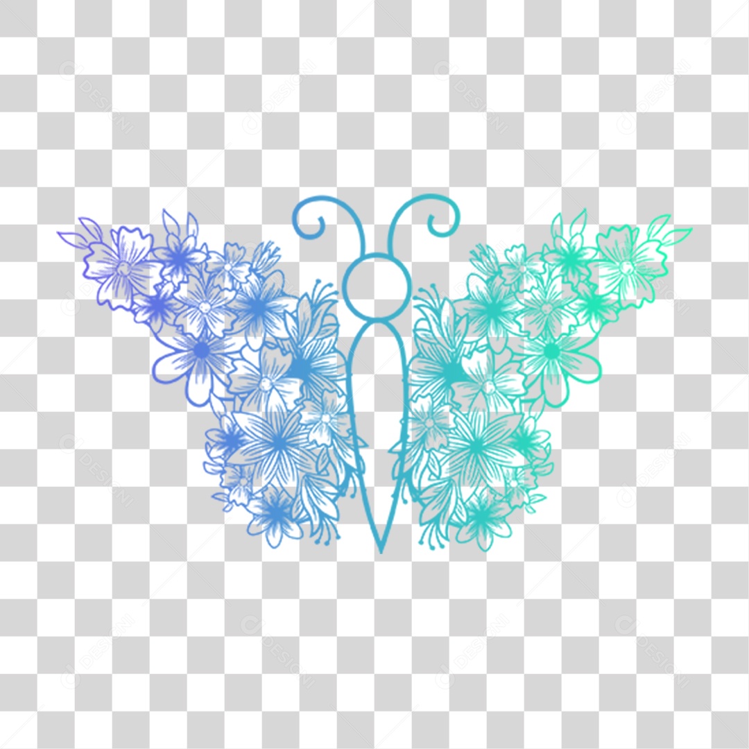 Borboleta Colorida PNG Transparente