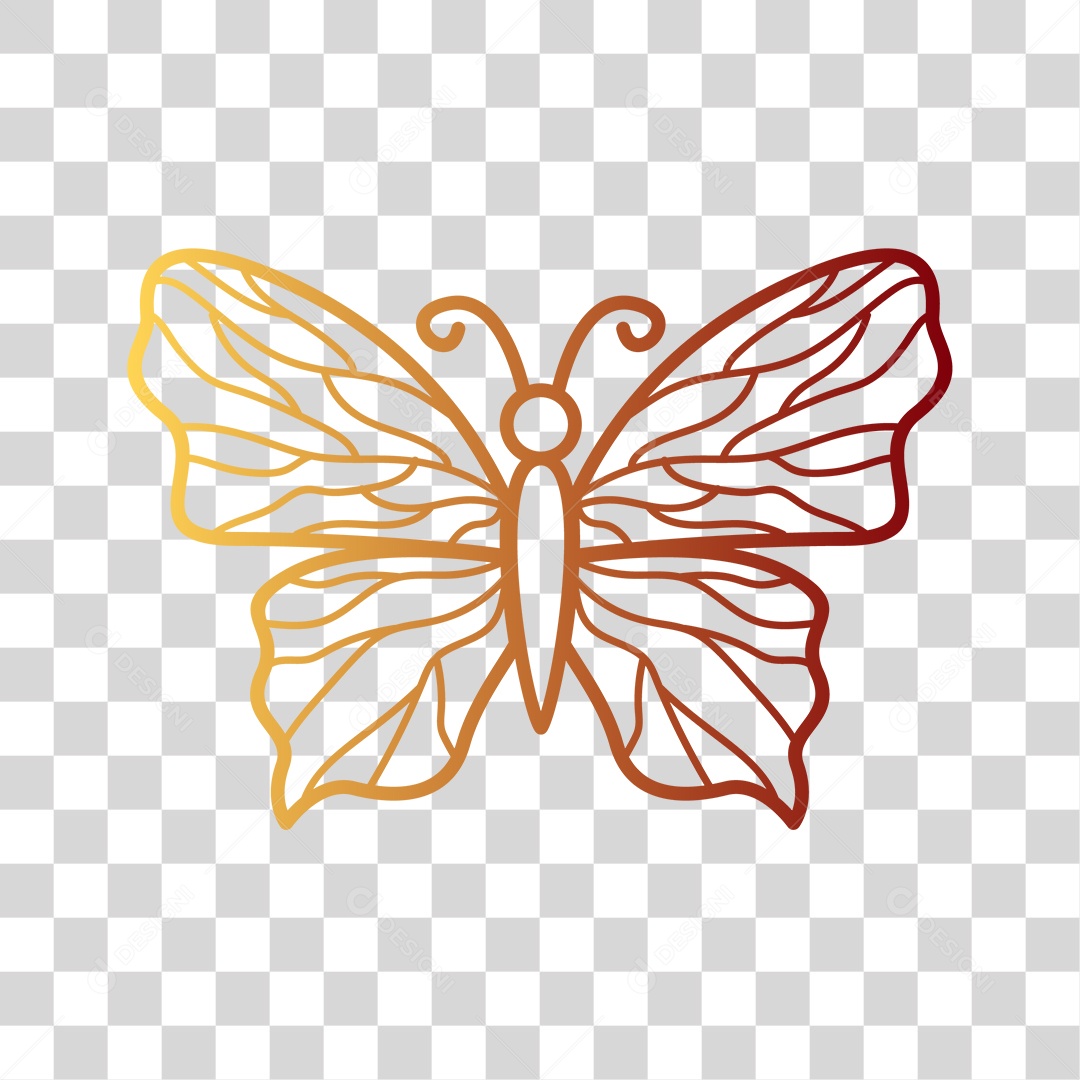 Borboleta Colorida PNG Transparente