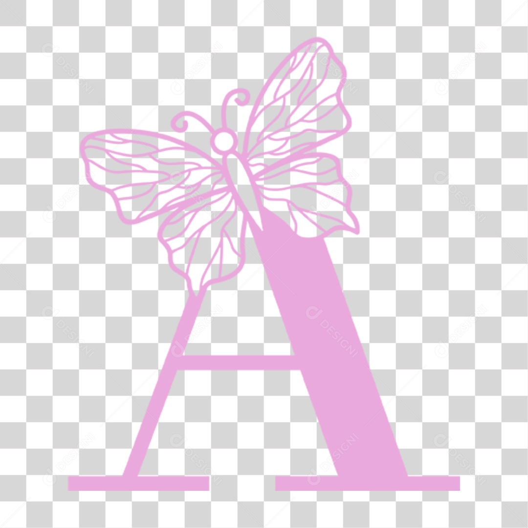 Alfabeto Borboleta Lettering PNG Transparente