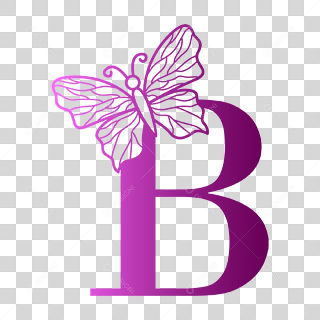 Alfabeto Borboleta Lettering PNG Transparente