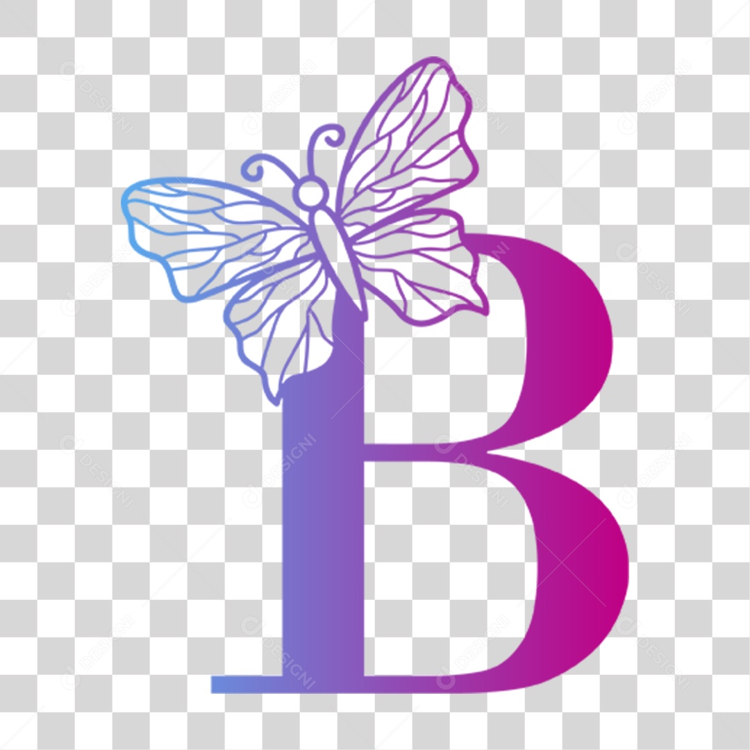 Alfabeto Borboleta Lettering PNG Transparente