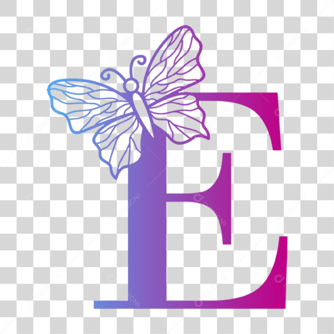 Alfabeto Borboleta Lettering PNG Transparente