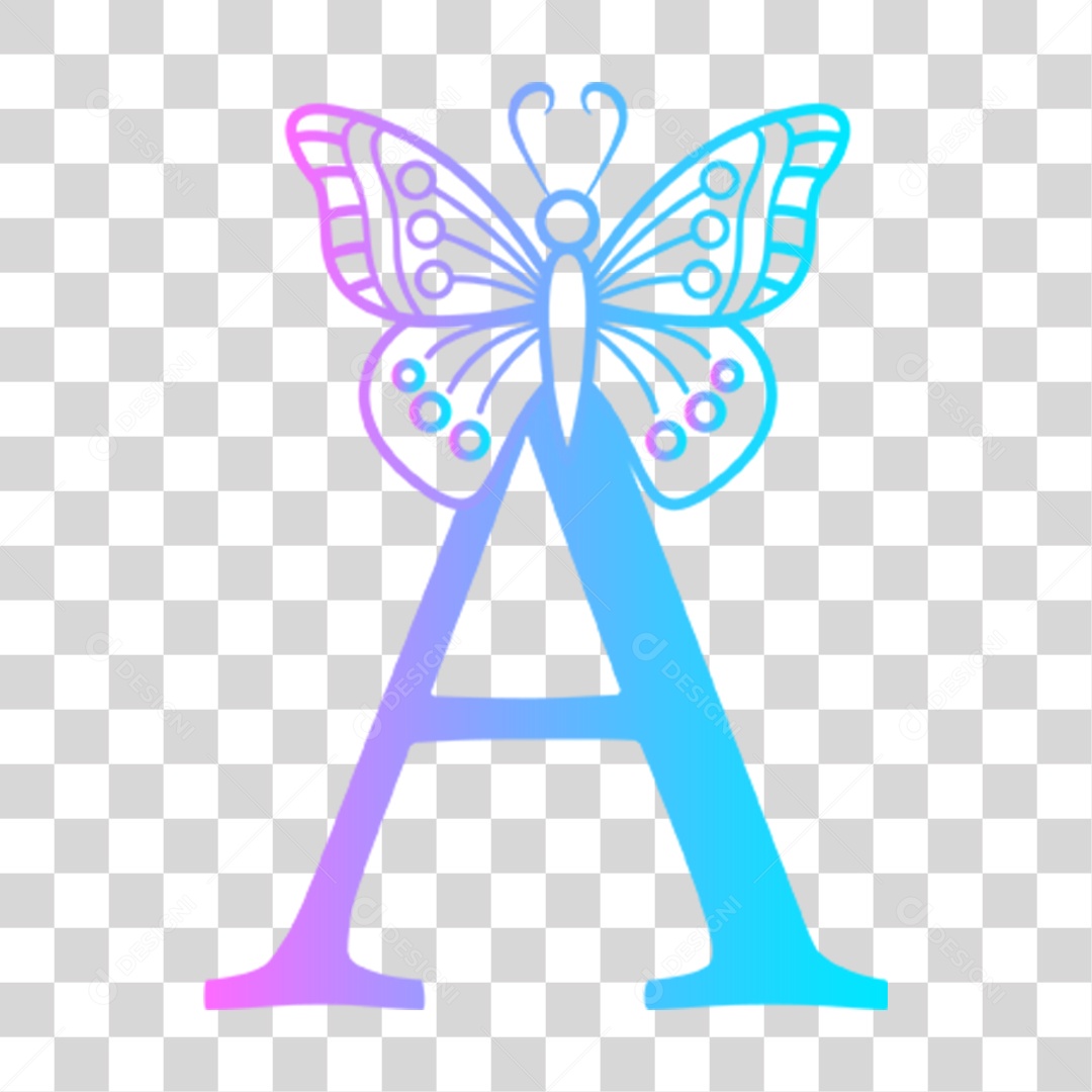 Alfabeto Borboleta Lettering PNG Transparente