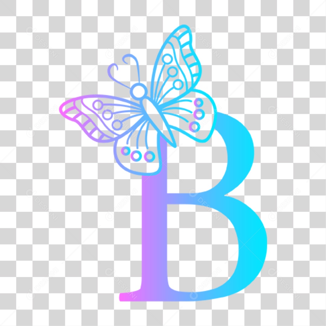 Alfabeto Borboleta Lettering PNG Transparente