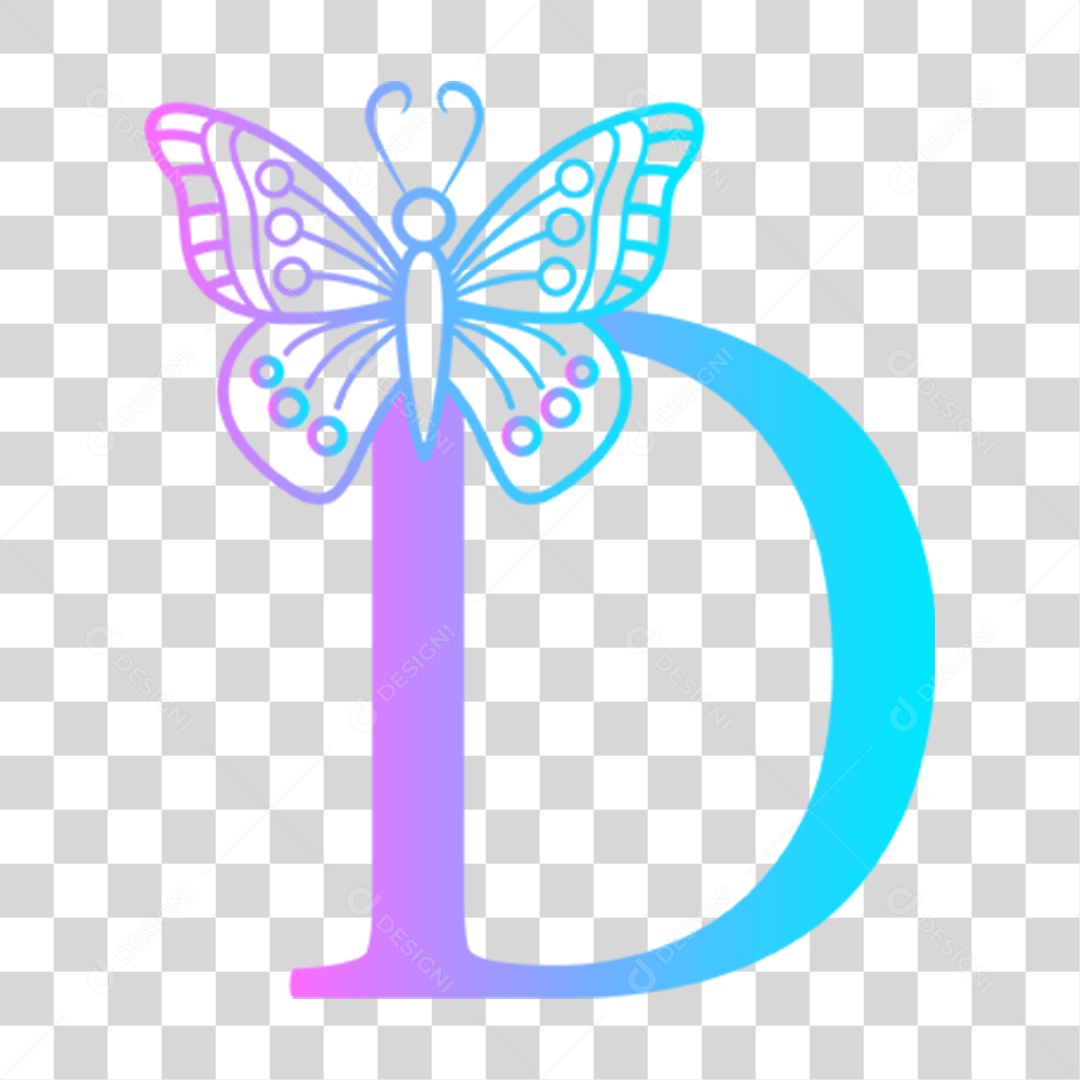 Alfabeto Borboleta Lettering PNG Transparente