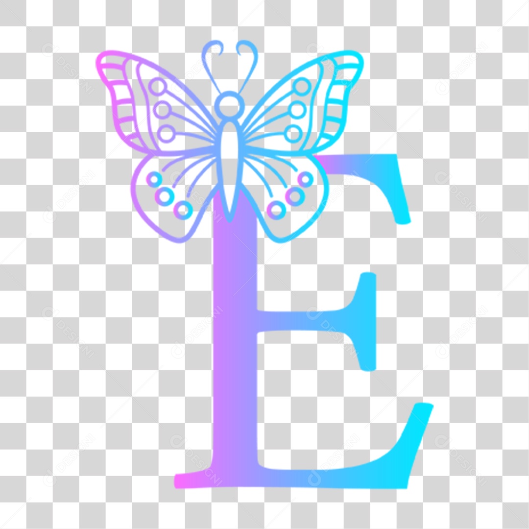 Alfabeto Borboleta Lettering PNG Transparente