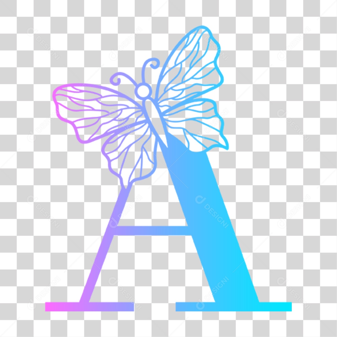 Alfabeto Borboleta Lettering PNG Transparente