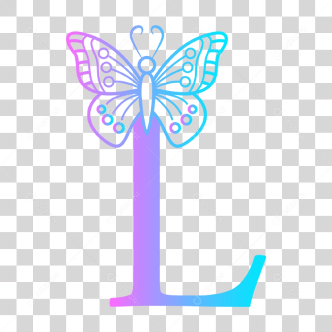 Alfabeto Borboleta Lettering PNG Transparente