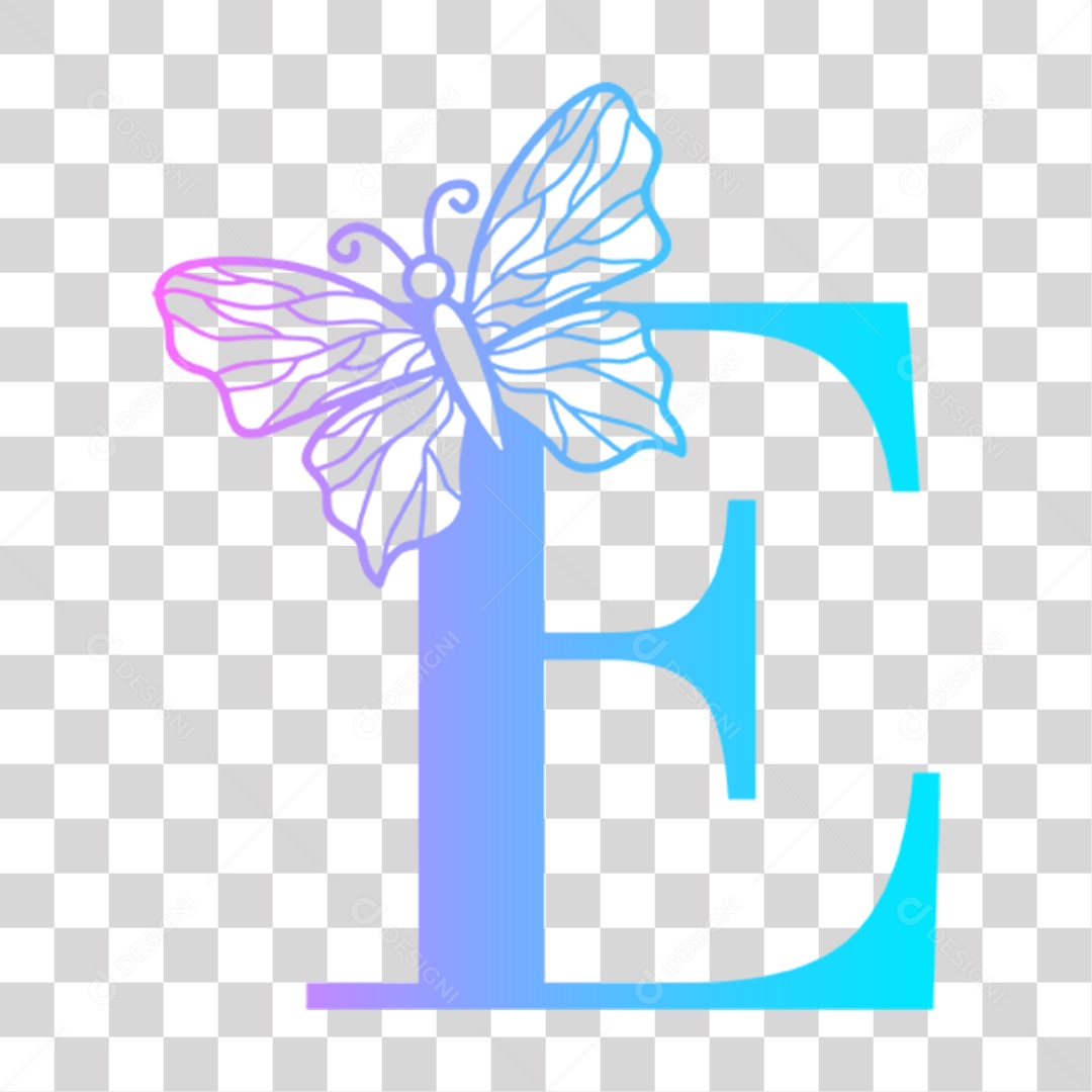 Alfabeto Borboleta Lettering PNG Transparente