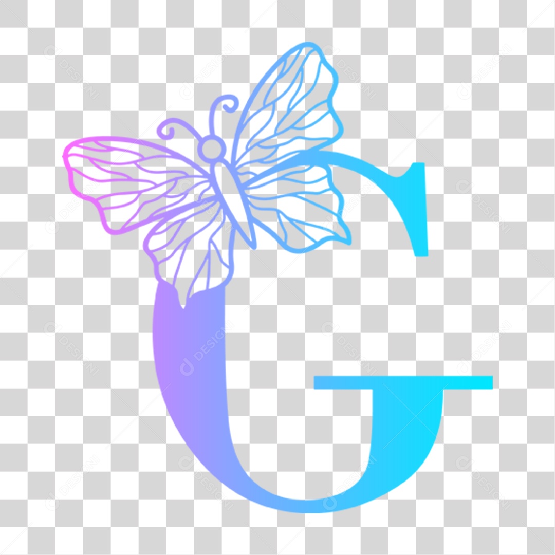 Alfabeto Borboleta Lettering PNG Transparente