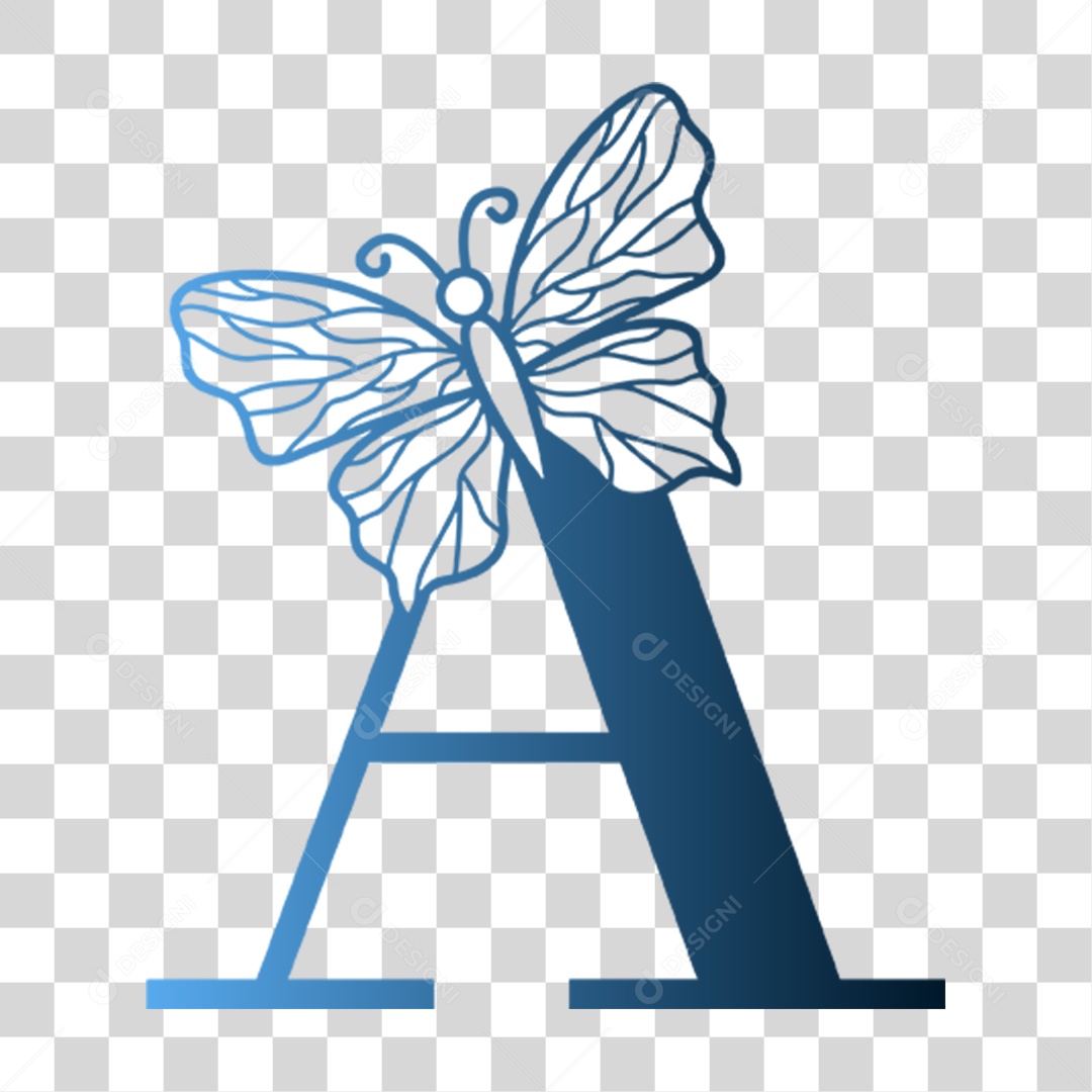 Alfabeto Borboleta Lettering PNG Transparente