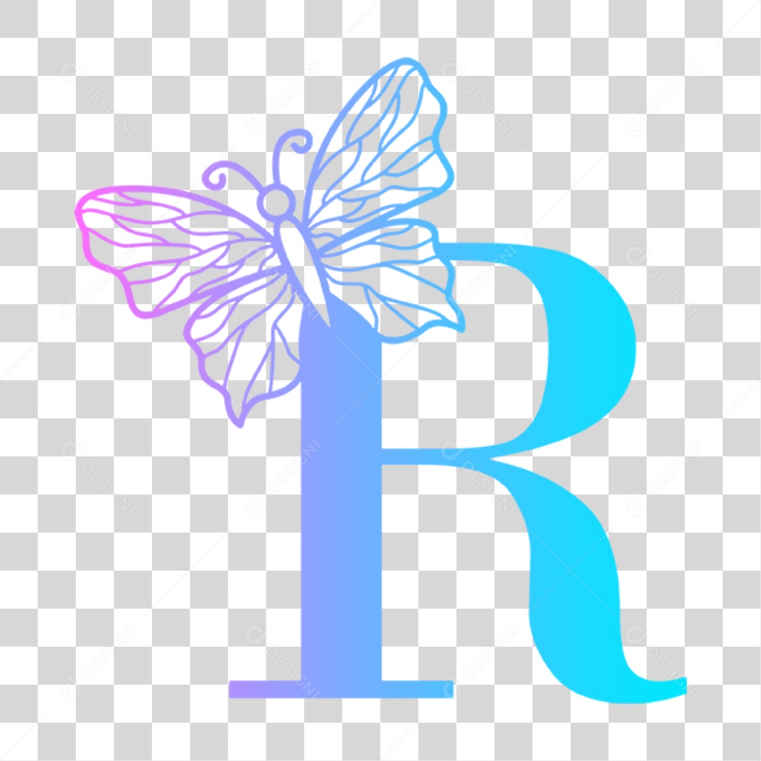 Alfabeto Borboleta Lettering PNG Transparente