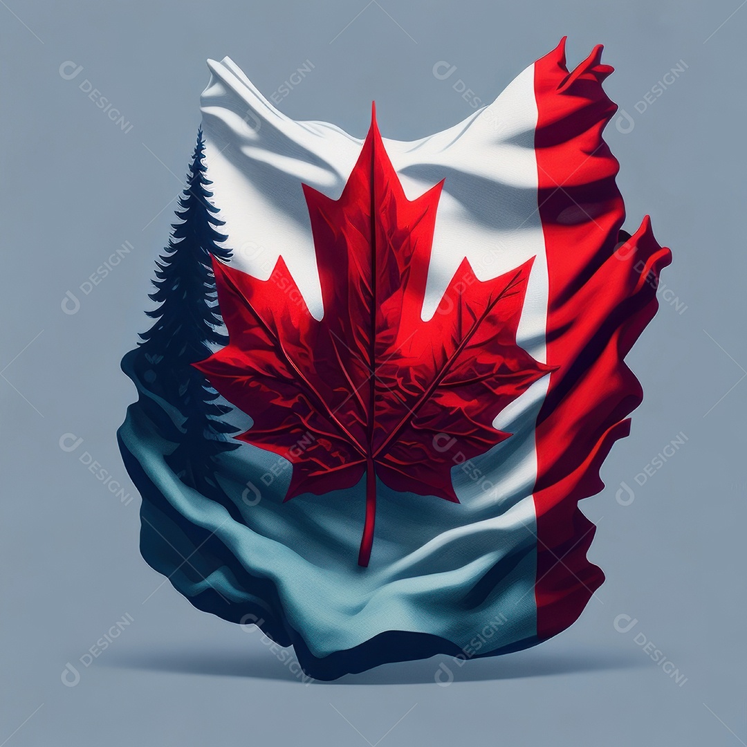 ilustração de bandeira do Canadá.