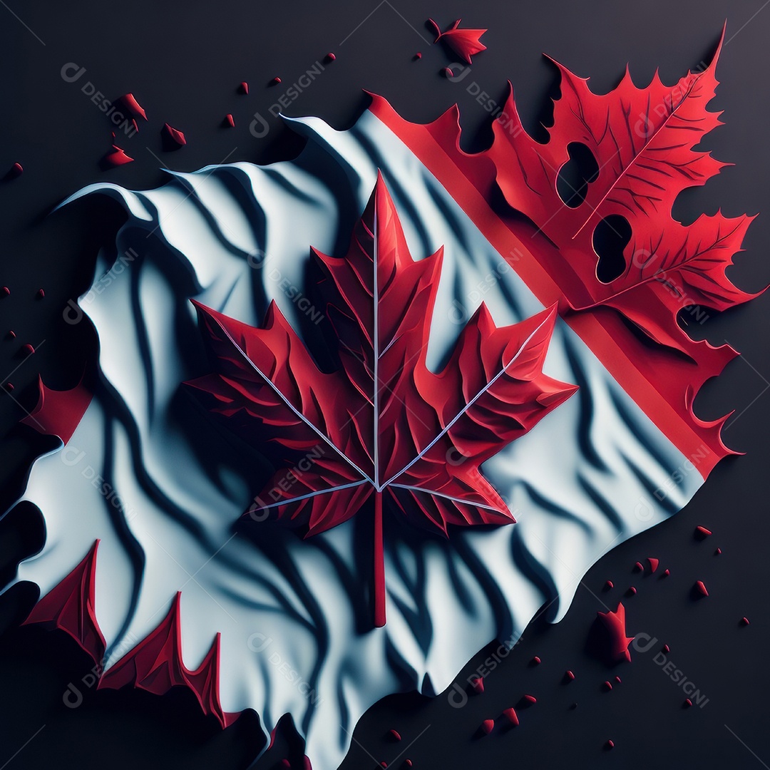 ilustração de bandeira do Canadá.