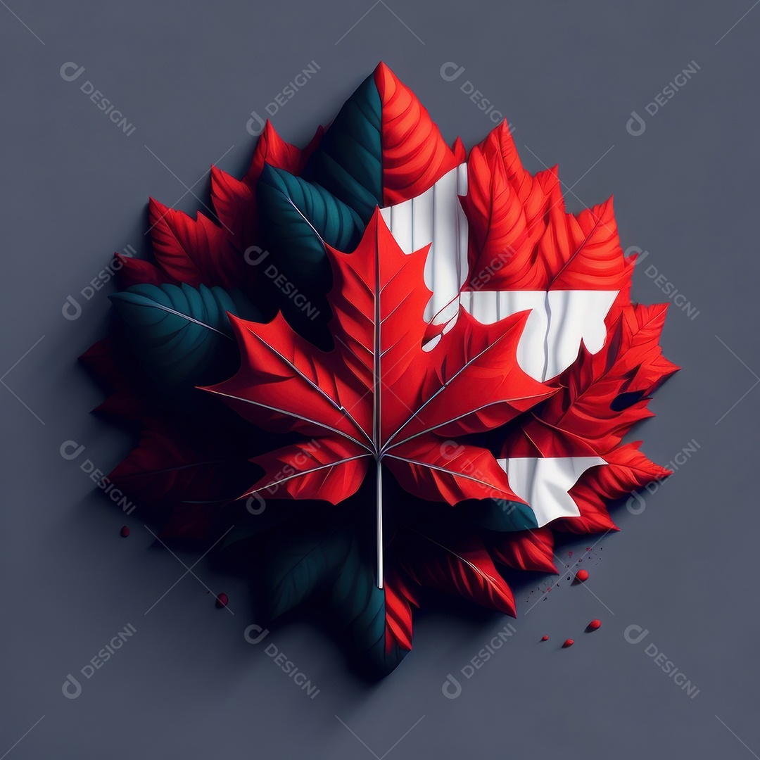 ilustração de bandeira do Canadá.