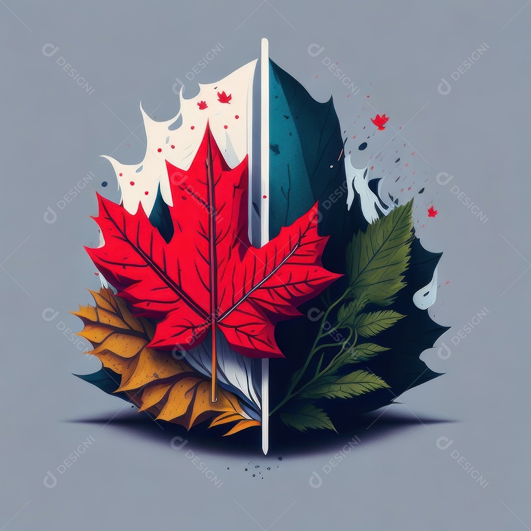 ilustração de bandeira do Canadá.