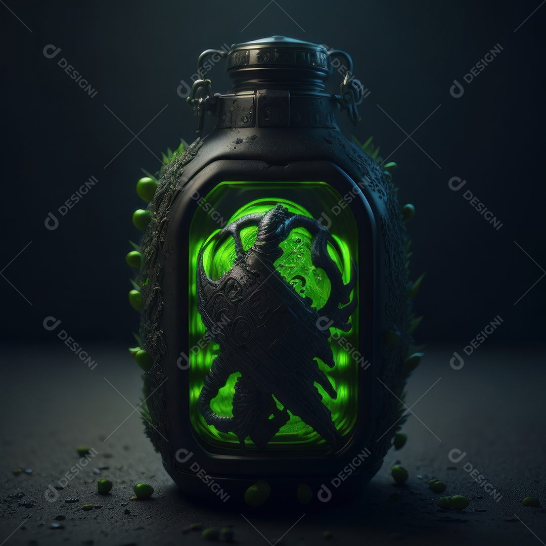 Imagem realista de grana toxica sobre fundo desfocado.