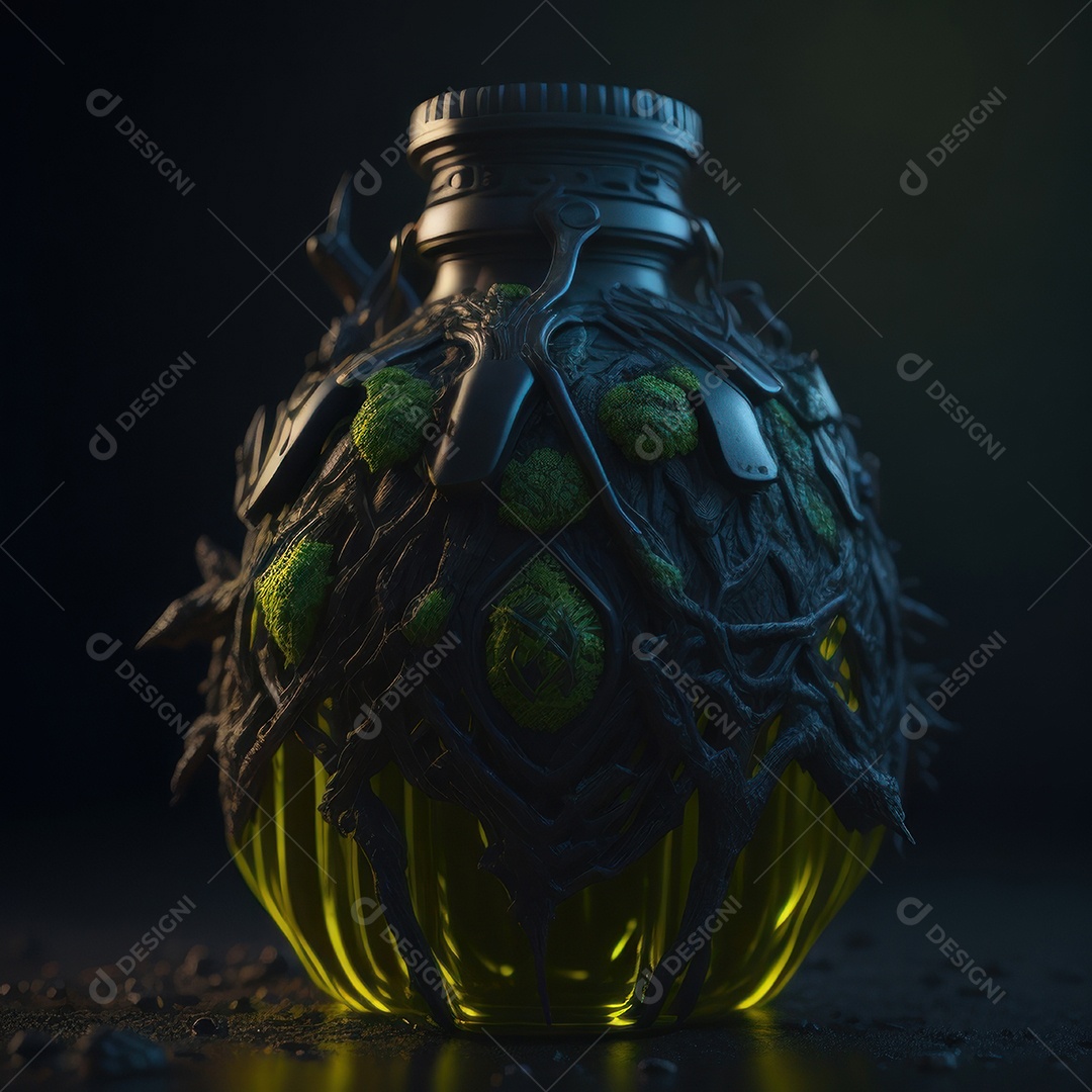 Imagem realista de grana toxica sobre fundo desfocado.