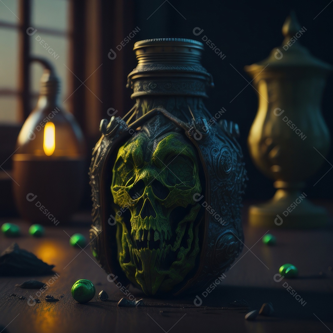 Imagem realista de grana toxica sobre fundo desfocado.