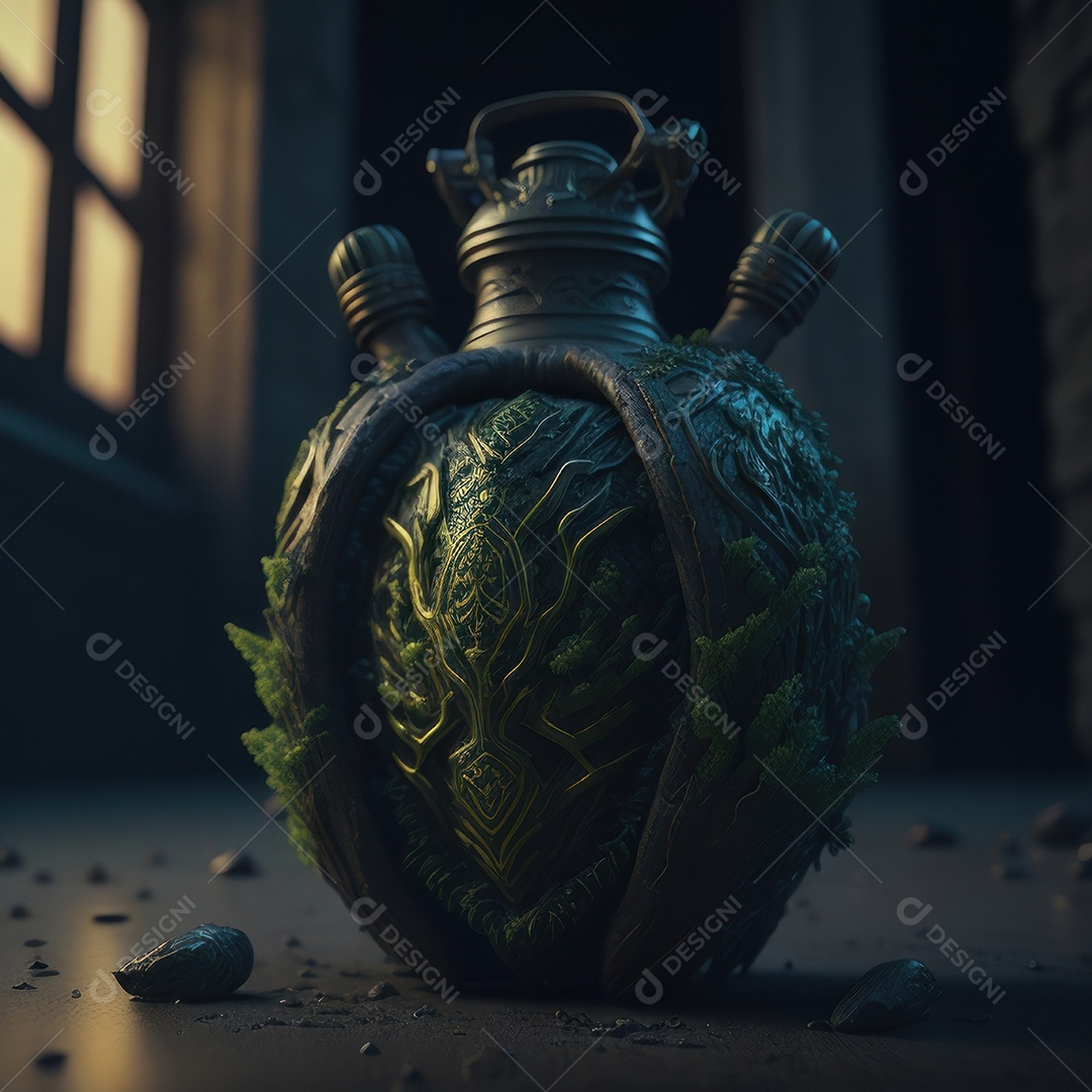 Imagem realista de grana toxica sobre fundo desfocado.