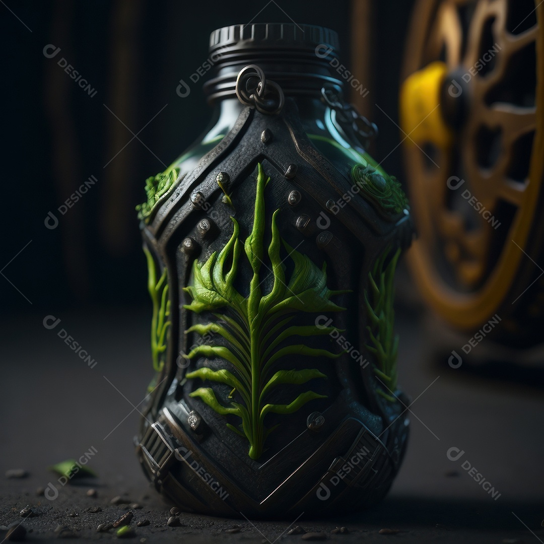 Imagem realista de grana toxica sobre fundo desfocado.