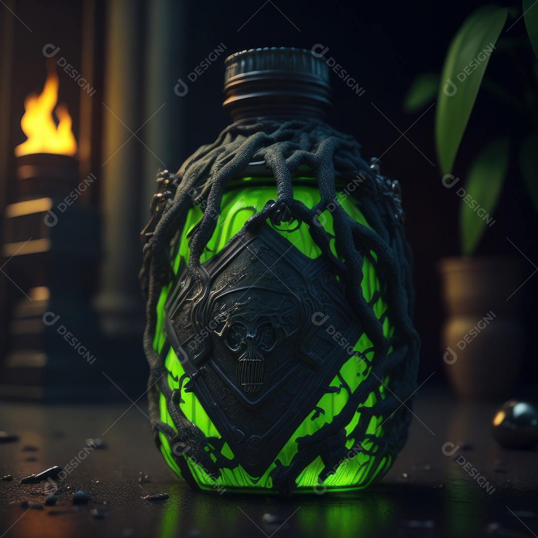 Imagem realista de grana toxica sobre fundo desfocado.