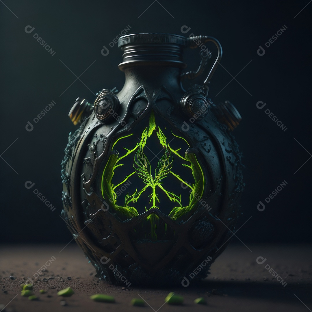 Imagem realista de grana toxica sobre fundo isolado.