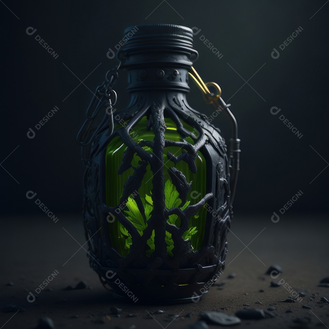 Imagem realista de grana toxica sobre fundo desfocado.