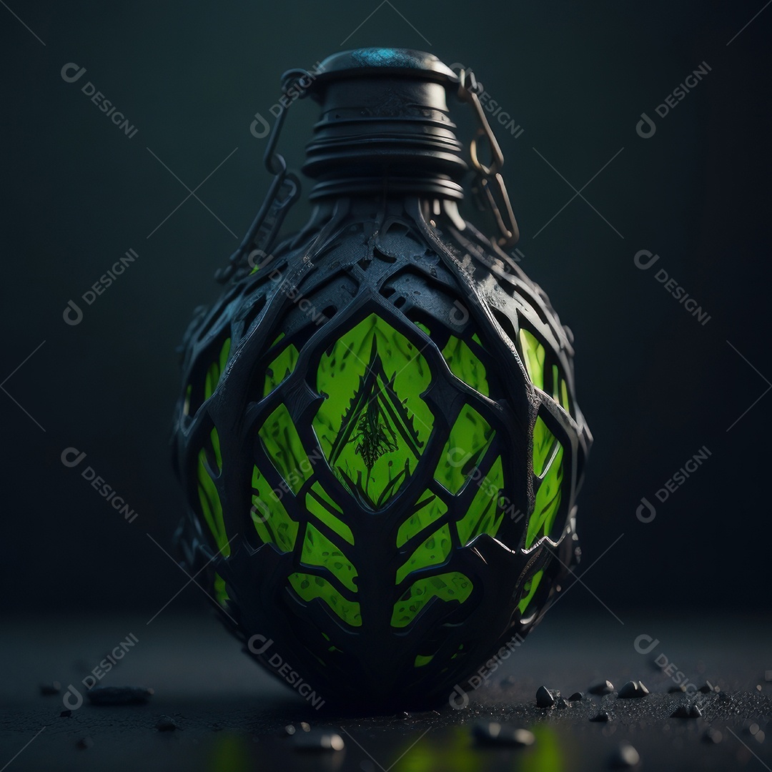 Imagem realista de grana toxica sobre fundo desfocado.