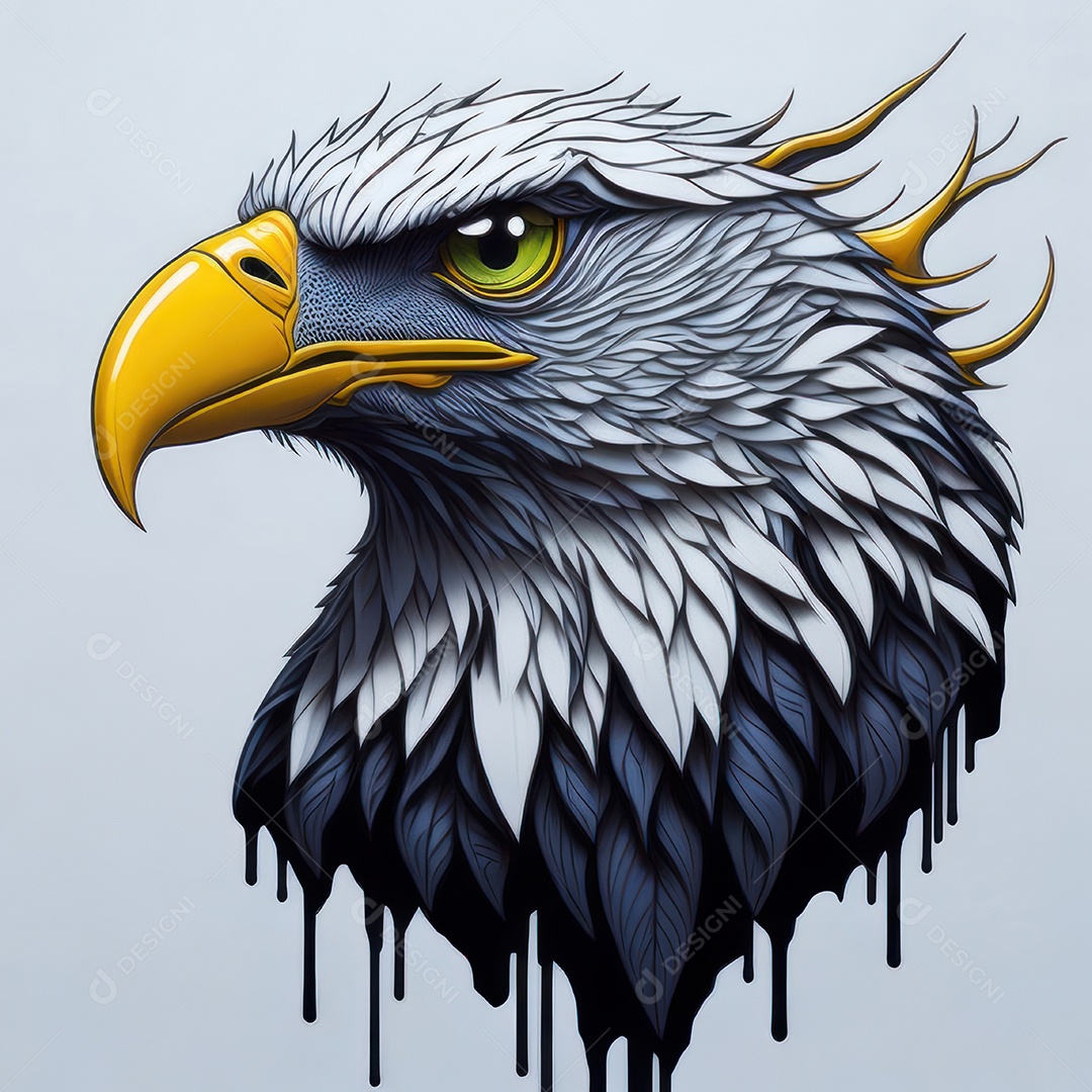 Cabeça águia sobre fundo isolado.