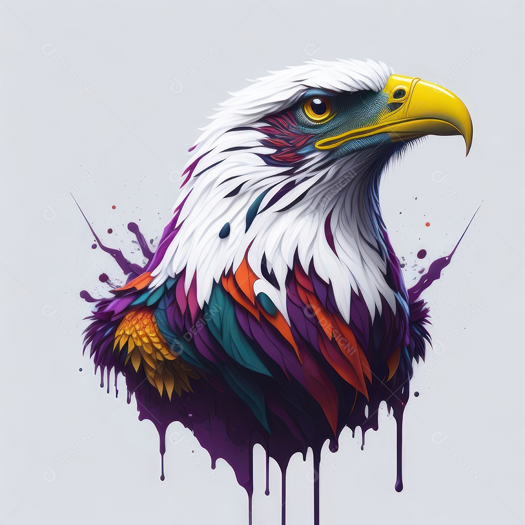 Cabeça águia sobre fundo isolado.