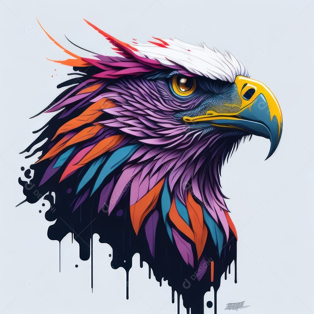 Cabeça águia sobre fundo isolado.