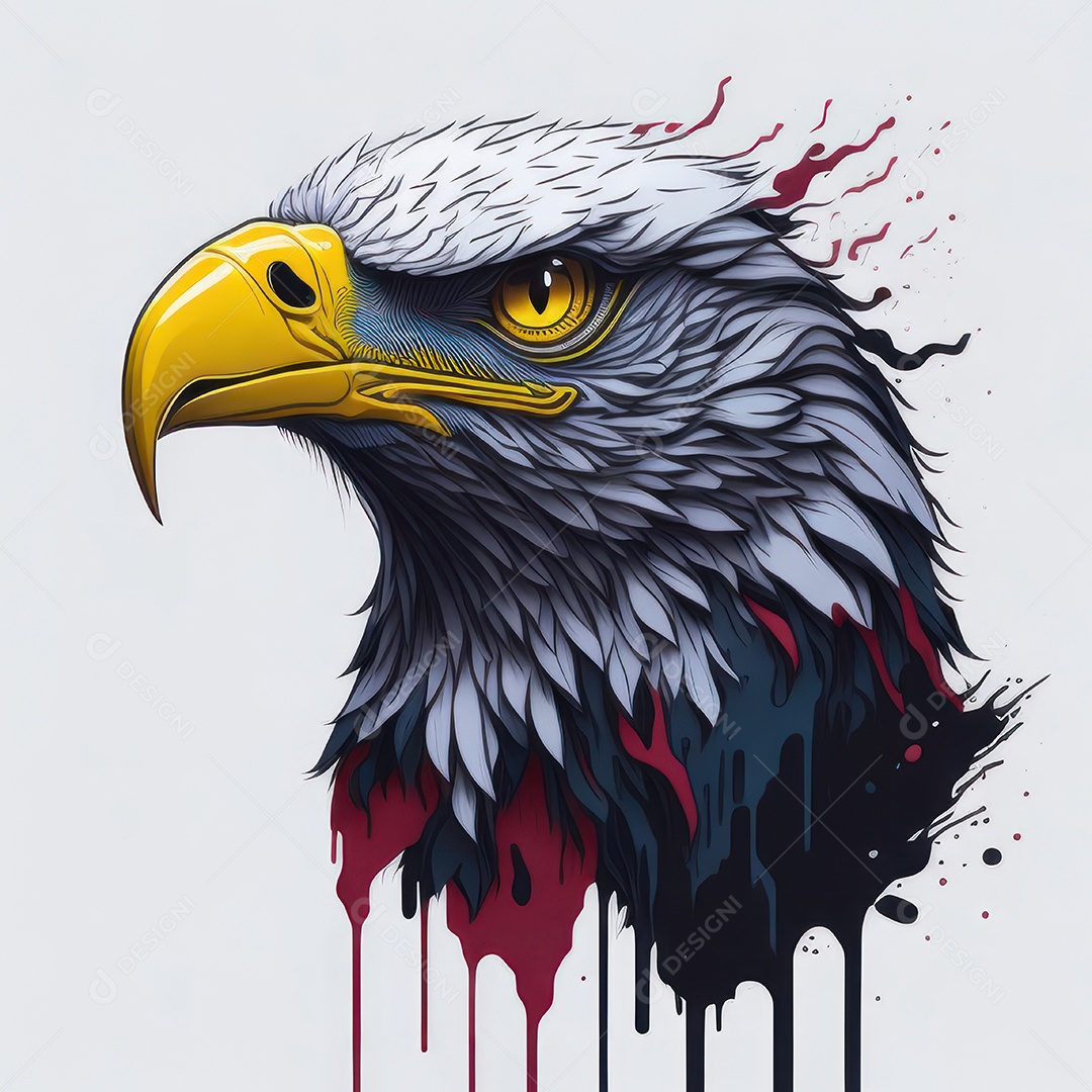 Cabeça águia sobre fundo isolado.