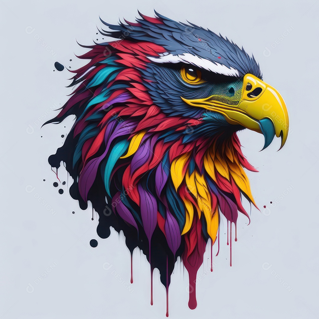 Cabeça águia sobre fundo isolado.